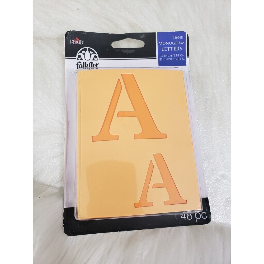 Plaid Folk Art STENCILS‎ Set Die Cut Monogram Letters 1.5" & 2 1/8" New!!